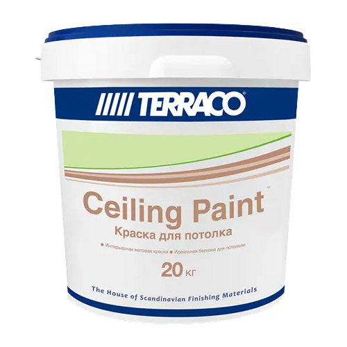 Краска для потолка Terraco Ceiling Paint 20 кг белая