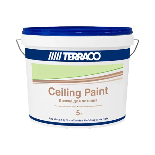 Краска для потолка Terraco Ceiling Paint 5 кг белая