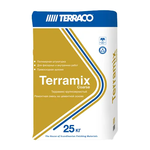Смесь ремонтная штукатурная цементная тонкослойная Terraco Terramix Coarse 25 кг