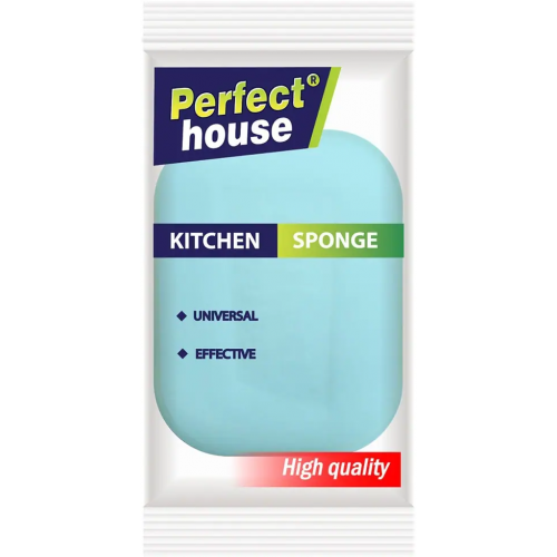 Губка для посуды овальная Perfect House Kitchen Sponge 1 губка голубая