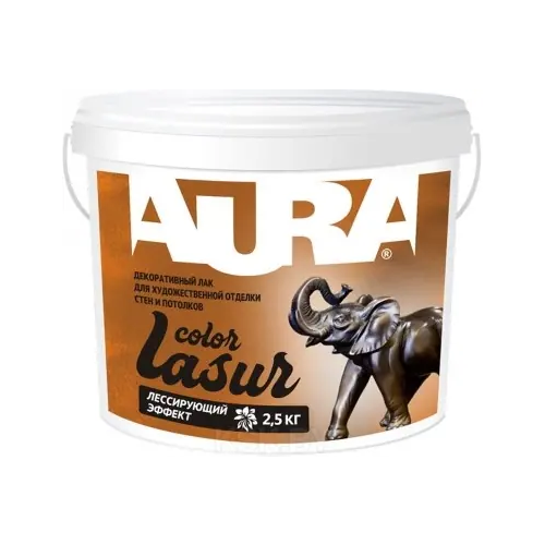 Декоративный лак для художественной отделки стен и потолков Aura Аура Lasur Color 2.5 кг
