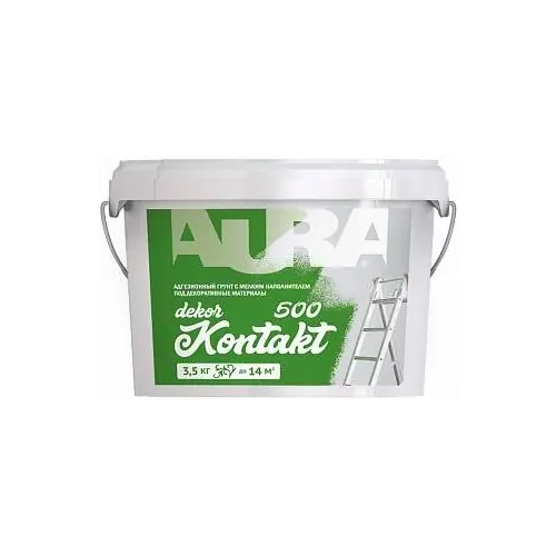 Адгезионный грунт под декоративные материалы Aura Аура Dekor Kontakt 500 3.5 кг