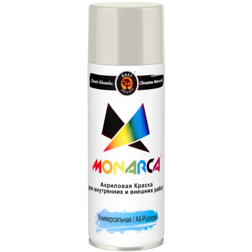 Акриловая краска аэрозольная универсальная East Brand Monarca 520 мл серая телегрей 2 RAL 7046 глянцевая