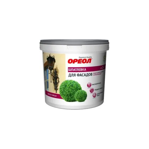 Шпатлевка для фасадов водно дисперсионная полиакриловая Ореол Premium Quality 16 кг