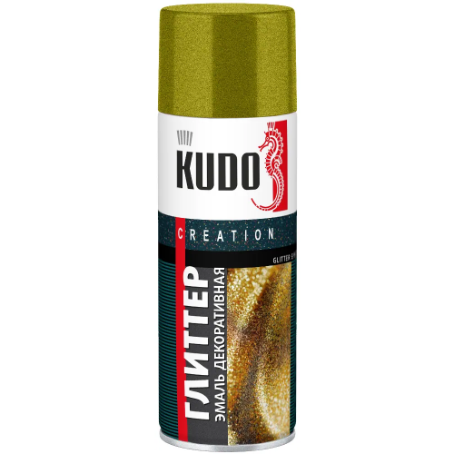 Эмаль декоративная глиттер Kudo Creation Glitter Effect 520 мл золото