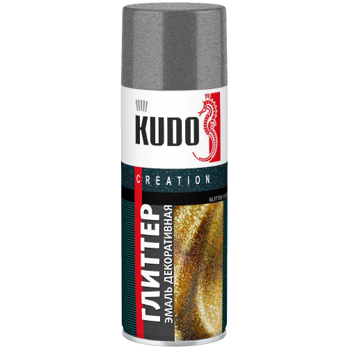 Эмаль декоративная глиттер Kudo Creation Glitter Effect 520 мл серебро