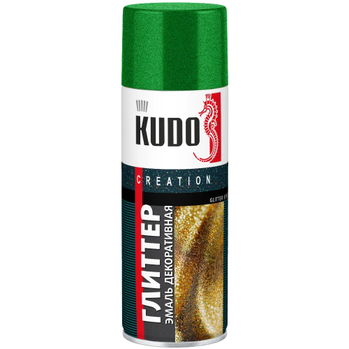 Эмаль декоративная глиттер Kudo Creation Glitter Effect 520 мл зеленая