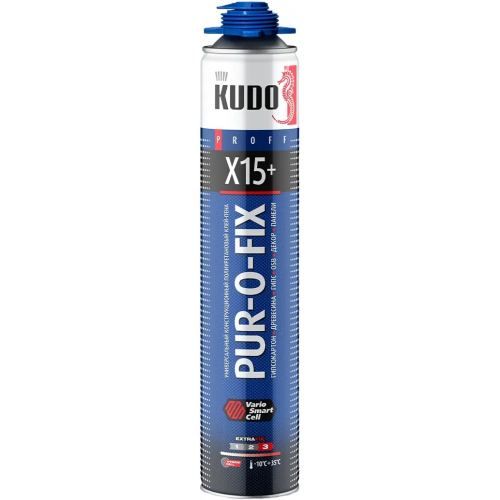 Клей пена конструкционный универсальный полиуретановый Kudo Proff Pur O Fix X15+ Extra Fix 1 л