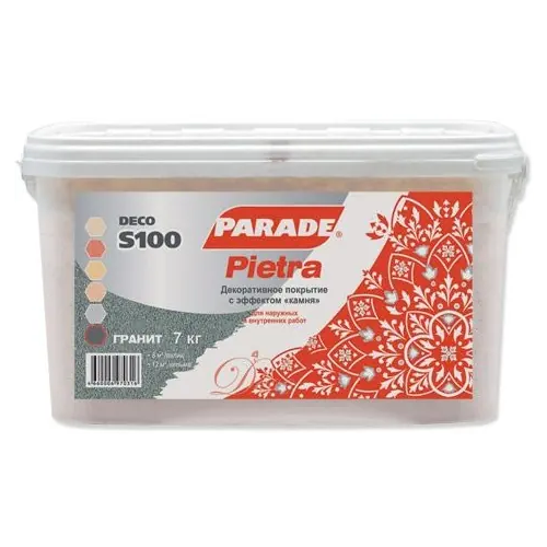 Декоративное покрытие Parade S100 Deco Pietra 7 кг гранит