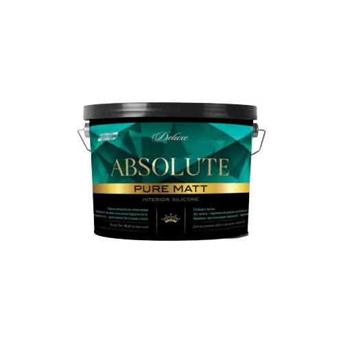 Краска интерьерная силиконовая Parade Deluxe Absolute Pure Matt 9 л белая