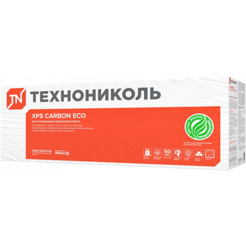 Экструзионный пенополистирол Технониколь XPS Carbon Eco SP Light 0.58*2.36 м/100 мм