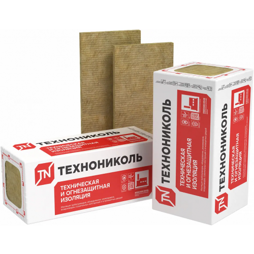 Жесткая плита из каменной ваты Технониколь Техно Т №40 0.6*1.2 м/100 мм ФА армированная фольга 6 плит 40 кг/1 м3