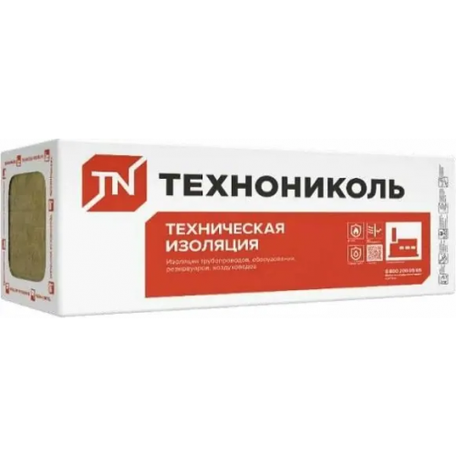 Жесткая плита из каменной ваты Технониколь Техно Т №40 0.6*1.2 м/90 мм ФА армированная фольга 6 плит 40 кг/1 м3