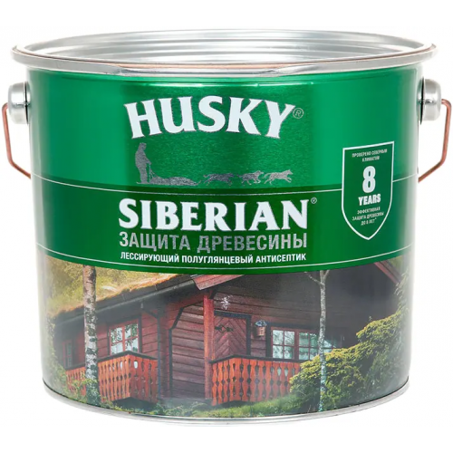 Лазурь для дерева Хаски Siberian 2.7 л рябина