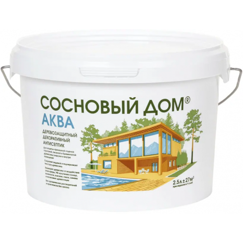 Деревозащитный декоративный антисептик Сосновый Дом Аква 2.5 л палисандр