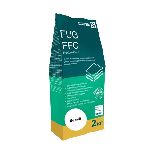Сухая затирочная смесь для заполнения узких швов Strasser FUG FFC 2 кг №01 белая