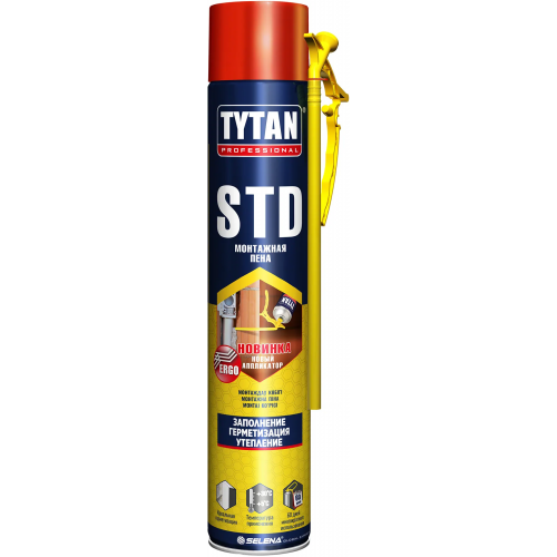 Пена монтажная Титан Professional STD Ergo 500 мл ручная с аппликатором Эрго всесезонная