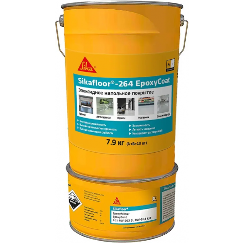 Двухкомпонентное эпоксидное напольное покрытие Sika floor 264 Epoxyсoat 10 кг
