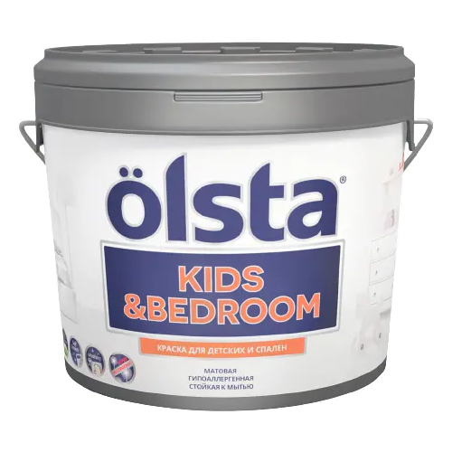 Краска для детских и спален Olsta Kids & Bedroom 2.7 л королевская глубокая изумрудная база C №182C Deep Emerald 00