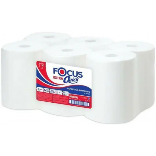 Полотенца бумажные в рулоне для диспенсера Focus Extra Quick 200 м