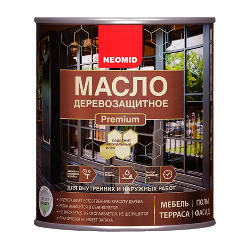 Масло деревозащитное для внутренних и наружных работ Неомид Premium 2 л палисандр