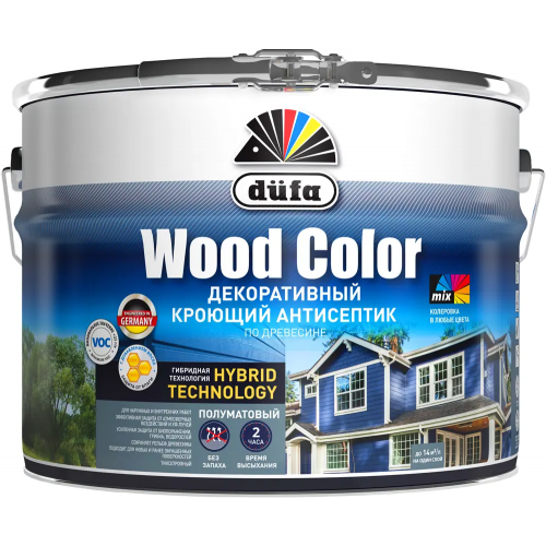Декоративный кроющий антисептик по древесине Dufa Wood Color 2.5 мл база 1 белый