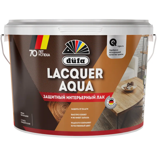 Защитный интерьерный лак Dufa Lacquer Aqua 2.7 л матовый