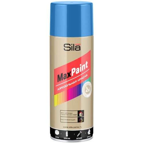 Аэрозольная краска для наружных и внутренних работ Sila Home Max Paint 520 мл синяя RAL5005 глянцевая от +5°C до +35°C