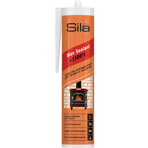 Герметик силикатный для печей и каминов Sila Pro Max Sealant +1500 280 мл