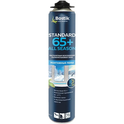 Пистолетная всесезонная полиуретановая пена Bostik Standard All Season 65+ 850 мл