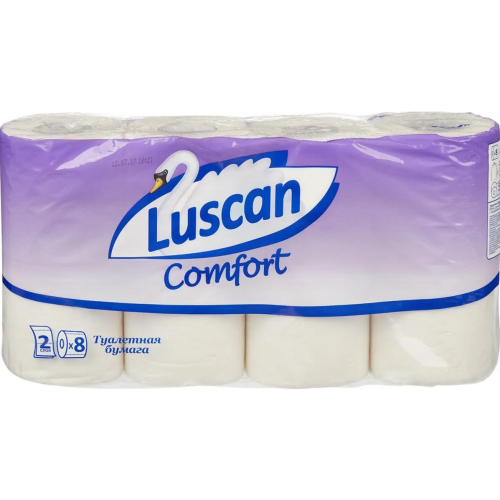 Бумага туалетная Luscan Comfort 8 рулонов в упаковке