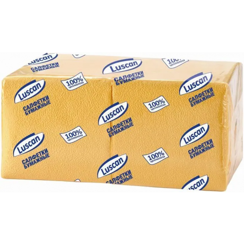 Салфетки бумажные Luscan Profi Pack 400 салфеток в пачке желтые