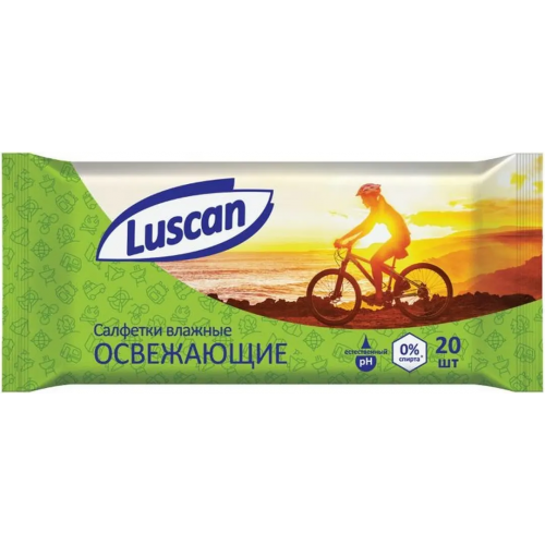 Салфетки влажные освежающие Luscan 20 салфеток в пачке