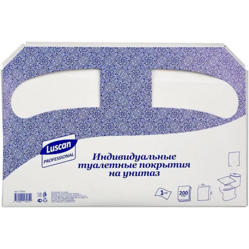 Индивидуальные туалетные покрытия на унитаз 1/2 сложения Luscan Professional 200 листов в пачке