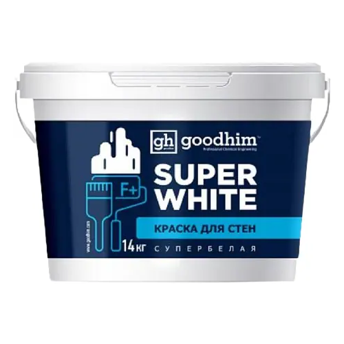 Краска для стен супербелая Goodhim F+ Super White 14 кг супербелая