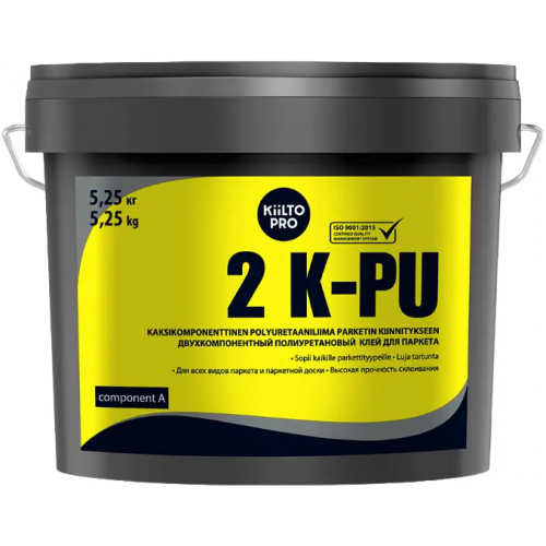 Двухкомпонентный полиуретановый клей для паркета Kiilto Pro 2 K PU 2 комп полиуретановый клей для паркета 5.25 кг