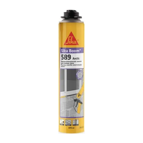 Зимняя профессиональная полиуретановая монтажная пена Sika Boom 589 Arctic 870 мл