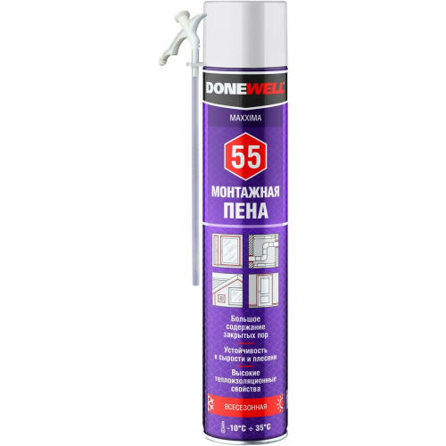 Пена монтажная бытовая всесезонная Donewell Maxxima 55 1 л