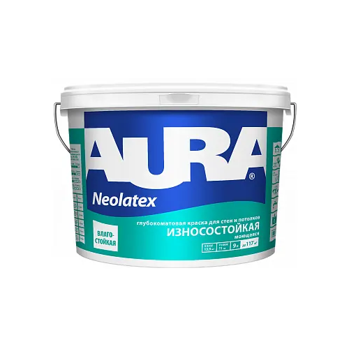 Интерьерная краска для стен и потолков Aura Аура Interior Neolatex 9 л белая
