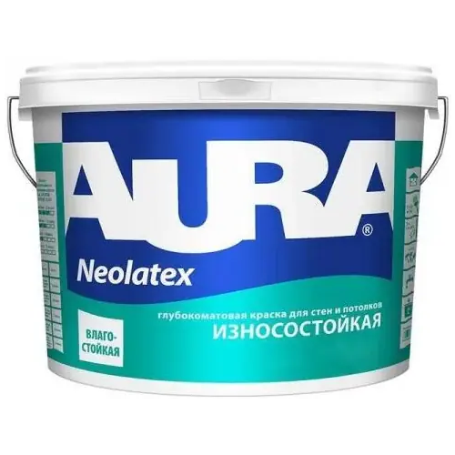 Интерьерная краска для стен и потолков Aura Аура Interior Neolatex 4.5 л бесцветная