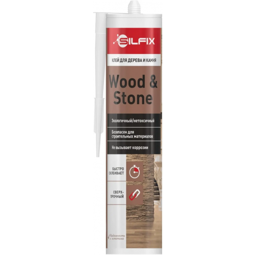 Однокомпонентный монтажный клей для дерева и камня Sila Silfix Wood & Stone 290 мл