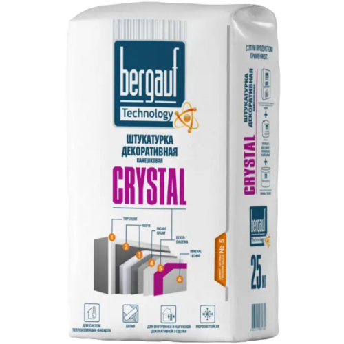 Штукатурка декоративная камешковая Bergauf Crystal 25 кг 2 мм
