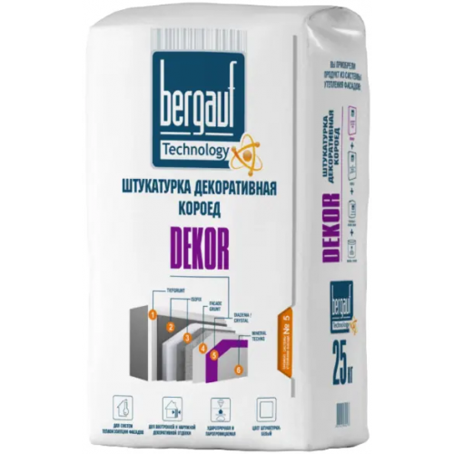 Штукатурка декоративная короед Bergauf Dekor Fasad 25 кг