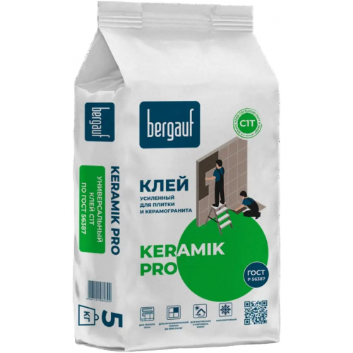 Клей усиленный для керамической плитки Bergauf Keramik Pro 5 кг