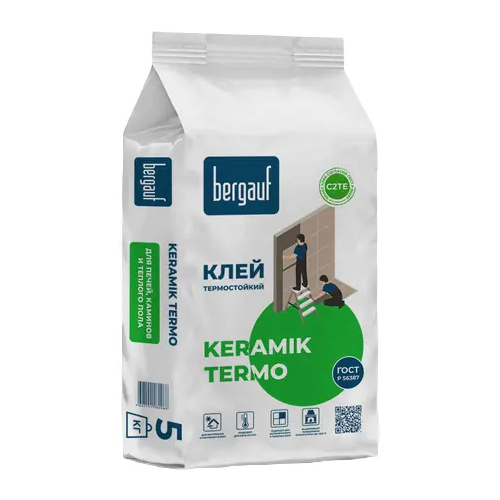 Термостойкий клей для печей и каминов Bergauf Keramik Termo 5 кг