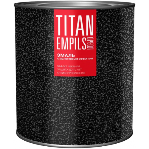 Эмаль с молотковым эффектом алкидно стирольная Ореол Titan 2.5 кг черная