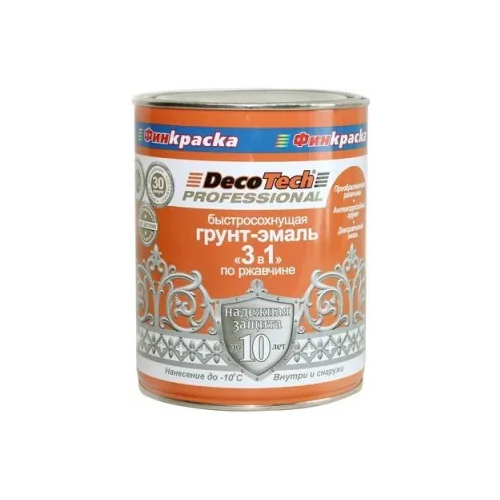 Грунт эмаль 3 в 1 по ржавчине быстросохнущая Decotech Professional 900 г шоколадно коричневая