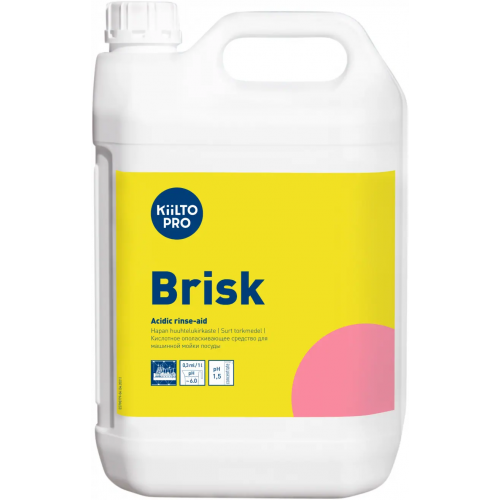 Кислотное ополаскивающее средство для машинной мойки посуды Kiilto Pro Brisk 5 л