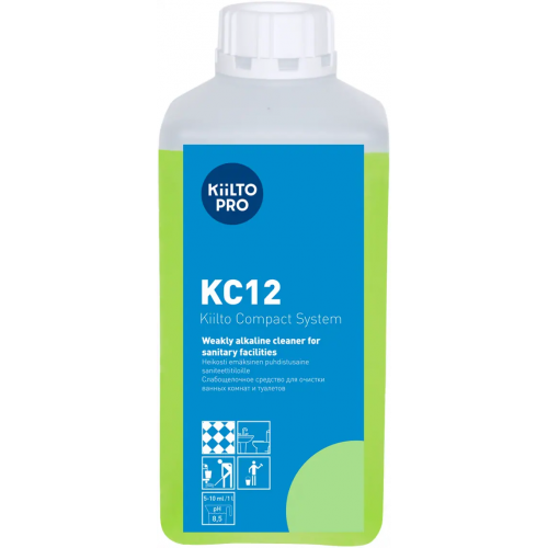 Слабощелочное средство для ежедневной мойки санузлов и ванн Kiilto Pro KC12 1 л