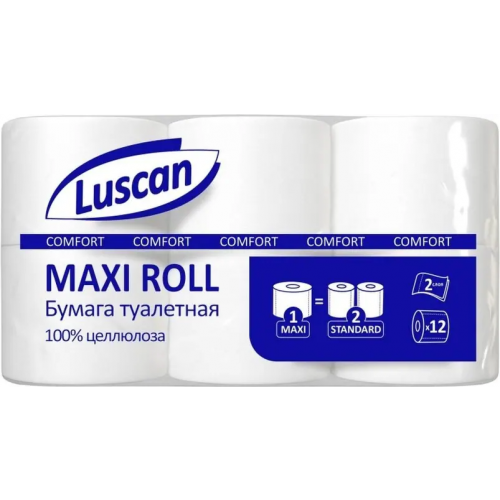 Бумага туалетная Luscan Comfort Maxi Roll 12 рулонов в упаковке